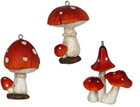 Gisela Graham 5.5cm Resin Toadstool Set of 3 Assorted