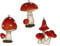 Gisela Graham 5.5cm Resin Toadstool Set of 3 Assorted