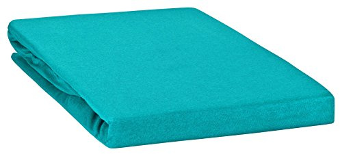 Moon Spannbetttuch Line Green auch für`s Wasserbett 90x200-100x220 (Petrol)