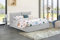 Letto Matrimoniale Gabriella, Letto Contenitore con Rivestimento in Tessuto, 100% Made in Italy, Apertura Frontale, Adatto per Materasso Cm 160x200, Bianco