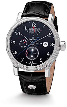 Kronsegler Volta Automatikuhr Stahl-Schwarz