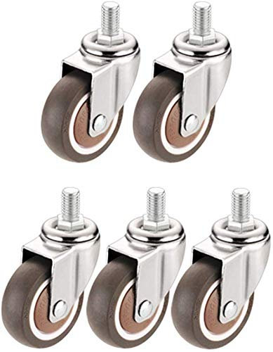 CLQya Rollen 5 Zeiten; Bürostuhl Rollen M10 Gewinde Silent Rubber Computer Stuhl Spiel Stuhl Universal Swivel Möbel Ersatzräder 1,5 '' 2 zoll 200Kg für Parkett Teppichfliesen -Schraube,1,5 Zoll