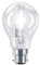 6 x Energy saving Halogen Dimmable GLS light bulbs. BC (B22) 60w equivalent light. Eveready brand. Bayonet cap fitting. Clear 240v