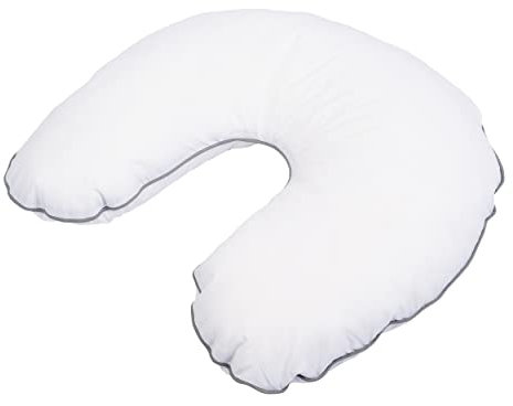 Traumschloss Faserkissen Soft Nackenhörnchen | Füllung aus 3D Soft Polyesterfasern | Bezug aus Soft-Feinbatist aus 100% Baumwolle veredelt | Weiß