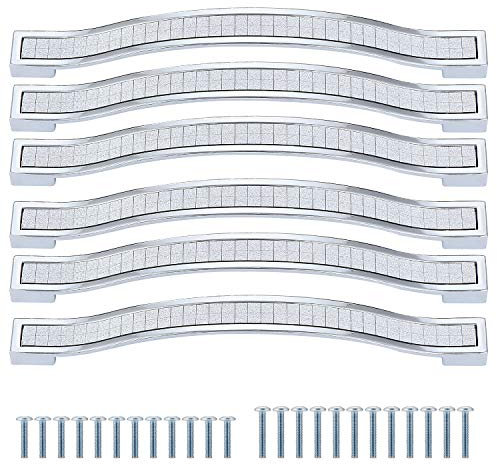 TsunNee Glänzende Kristall-Schrankgriffe, Strass, Schubladengriffe, moderne Schrankschleifen, Möbeltürgriffe, 160 mm Lochabstand, 6 Stück