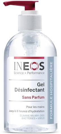 INEOS Hygienics - Gel Hydroalcoolique (250 ml) - Désinfectant pour les Mains - Formule Hospitalière, Efficace contre 99,9% des Virus et des Bactéries