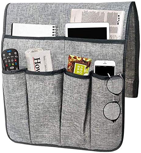 IPENNY Anti-Rutsch-Couch Sofa Armlehne Organizer Stuhl Betttasche Aufbewahrungstasche Halter Tasche Hängende Speicherbeutel für TV Fernbedienung Handy Tablet Buch Magazine DVD Brillen Trinker Snacks