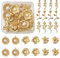 Cheriswelry - 24 ciondoli a forma di rosa, in lega metallica, 6 stili, color oro chiaro, per la realizzazione di gioielli fai da te, collane, bracciali, collane, foro: 1,6-2,5 mm