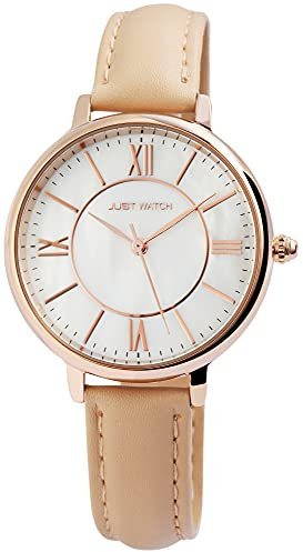 Just Watch Amy Damen-Uhr Echt Leder Dornschließe elegant Analog Quarz JW10071 (beige)