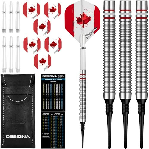 DESIGNA DARTS Patriot-X Darts | Soft Tip Darts Set | Kanada | 20g (D9528)