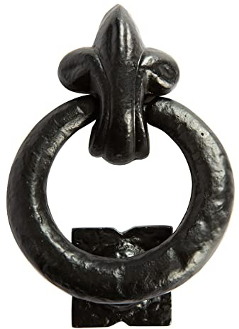 Hammer and Tongs - Fleur De Lis Door Knocker - H140mm - Black