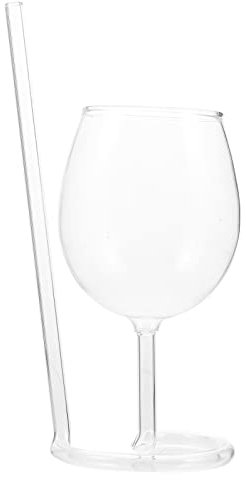 LIFKOME Creative 300 ML Spirale Verre à Cocktail Verre à Vin Rouge Vampire Verre Tasse avec Paille Intégrée Clair Jus Tasse Gobelet Carafe Tasses Tasses pour Vin Champagne Jus