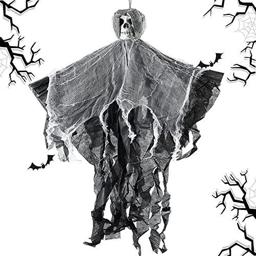 Halloween Hängedekoration Skeleton Ghost,Halloween HäNgender Skeleton,Halloween Deko Horror,Halloween Hängend Tür Deko Geist,ängende Gruselige Skelette,Halloween SchäDel Gespenst Dekoration