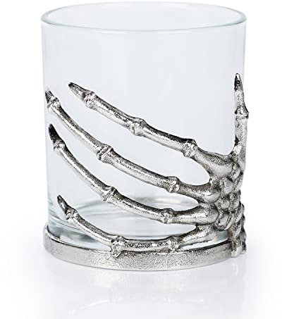 RHFF Halloween Skull Wine Glass, Skeleton Ghost Hand Wine Glass, Halloween Drinking Glasses, Skeleton Hand Goblet, Hotel Family Halloween Party Favors for Adults (D)