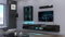 Furnitech Wohnwand Wohnzimmer | Wohnzimmer Möbel mit LED Blau | Hängend Wohnwand Modern | Wohnzimmer Schrankwand mit Regale und TV Schrank (Queen AN55-18HG-B1 GS5)