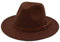 Faringoto Fedora Hut Damen Wollfilz Vintage Kirche Damenhut Unisex breite Krempe, coffee, M