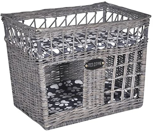 vidaXL Katzenbaum Haustier Haus/Bett/Kratzbaum mit Kissen Quadratisch Katzenkorb Spielhaus Kitty Spielturm Indoor Outdoor Kleintier Versorgung Weide