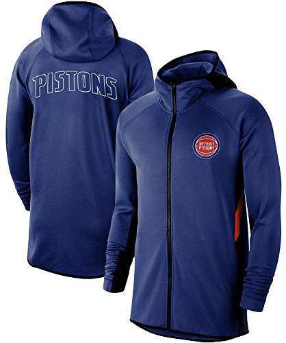 KEPL Felpa Uomo Abbigliamento Casual Basket Unisex Pistons Blue Hoodies Uomo NBA Casual Long Sleeve Zipper Cardigan,XXL