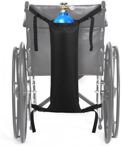 Alipis Oxygen Tank Holder Aufbewahrungstasche Tragbare Sauerstoffflasche Halterung Mit Verstellbaren Gurten Für Rollstühle Und Platzsparend Schwarz