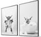 BLCKART Edle Hochland Kuh Wandbilder Lustige Badezimmer Deko - 2x DIN A4 - Schwarzweiß Hochlandrind Bilder Bad Deko Poster Set (2x DIN A4 | 21 x 29,7 cm)