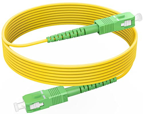 RamboCables 7m SC/APC vers SC/APC, LWL Simplex Patchkabel 9/125µm, Singlemode Câble de fibre optique pour FTTH (Fiber to The Home)