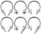 ZS 16G Spiked Hufeisen Nasen Septum Ringe, Edelstahl Daith Ohrringe Spike Lippenring, Nippel Helix Rook Piercing Schmuck Für Damen Herren (Silber-12mm)
