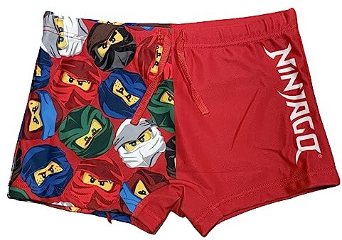LEGO NInjago Boxer de bain avec taille élastique et cordon de serrage Rouge, rouge, 104