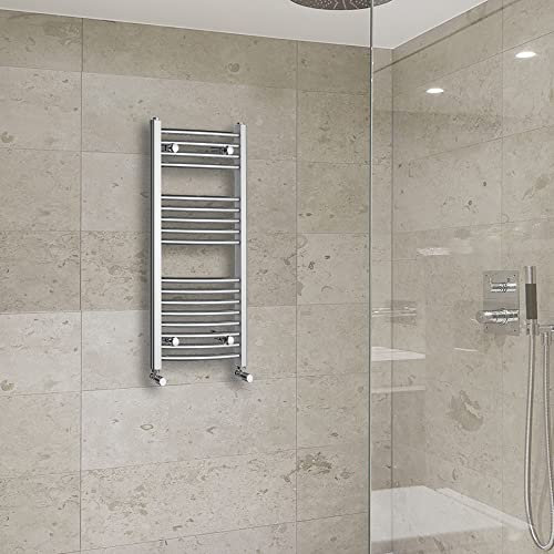 Warmehaus Curved Heated Towel Rail Radiator Ladder Chrome 900x450mm Central Heating Radiators for Bathroom Kitchen