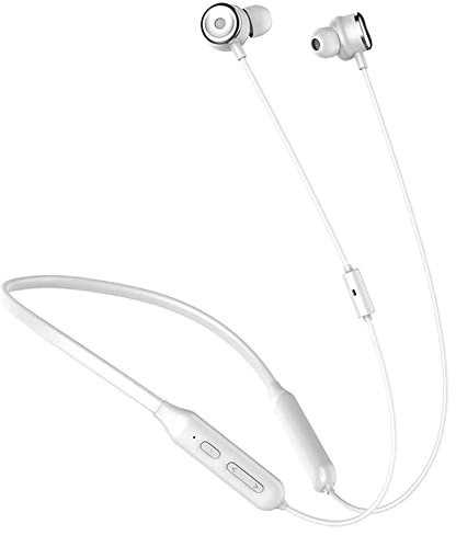 QESTO Écouteurs Bluetooth sans fil Bluetooth V4.2 avec micro pour téléphone portable Blanc