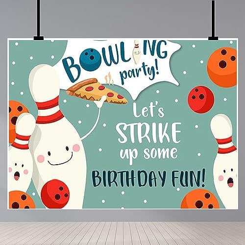 Bowling-Geburtstags-Hintergründe, Let's Strike Up Some Bowling-Party-Dekorationen, Fotografie-Hintergrund, Cartoon-Bowling-Geburtstagsparty-Hintergrund, Dekoration, Banner, 1,5 x 91 cm