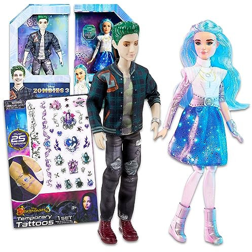 Disney Juego de muñecas Zombies para niñas – Paquete con 2 muñecas Zombies 3 muñecas con calcomanías Zed y Willa Plus, para niños | Juguetes Disney