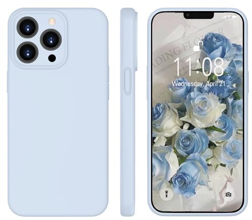 KPPIT iPhone 13 Pro Max Hülle Silikon, Handyhülle iPhone 13 Pro Max mit Weichem Kratzfestem Mikrofaserfutter, Rundumschutz Schutzhülle Hülle für iPhone 13 Pro Max 6.7''- Blau