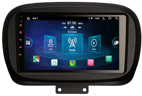 Erisin 9 pollici Android 14 8-Core Autoradio GPS Navigatore per Fiat 500X 2014-2019 Con Schermo tattile Senza fili CarPlay Android Auto DAB+ Bluetooth WiFi DSP FM RDS 4GB RAM+64GB ROM