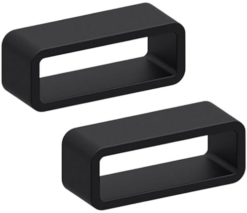Black Silicone Strap Keeper Loops | 24 mm | 2 Pack | Rubber Watch Band Holders | Super Strong | 1.5mm Thick Replacement Wristwatch Retainers | Suitable for Watches and Smartwatches (Black, 24mm)