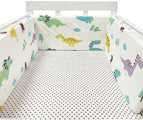 JIcloun Babybett Umrandungen Baby Bettumrandung Baby Nestchen Bettumrandung Bettschlange Baumwolle 30x200 cm Babybettschutzumrandung für Kinderbetten Kantenschutz,A17