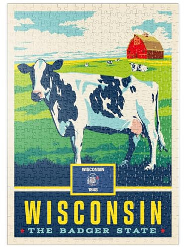 MyPuzzle Wisconsin: The Badger State - Premium 500 Teile Puzzle - MyPuzzle Sonderkollektion von Anderson Design Group