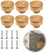Lnjya Möbelknöpfe Rattan 6 Stück, 40mm Schrankknöpfe Rattan Kommode Schubladenknöpfe Holz Boho Deko Holzknöpfe Natur Schrankgriffe Holz Möbelgriffe, Knöpfe Schrank Holzgriffe für Schränke…