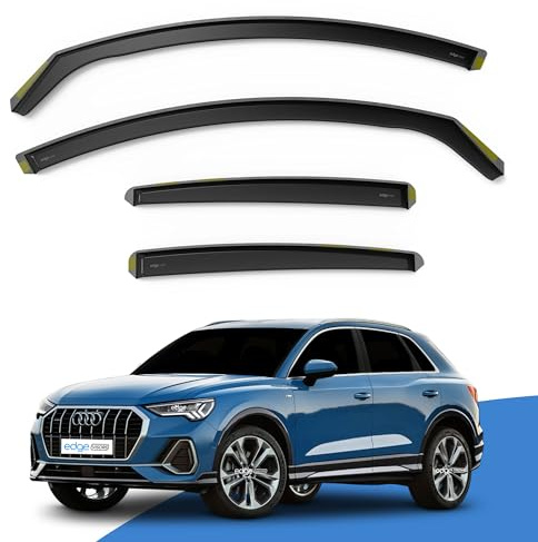 EdgeVisors Wind Deflectors Audi Q3 MK2 5Dr SUV 2018+ 4pc | In-Channel Rain Guards & Accessories, Deflect Rain & Wind, Fresh Airflow, Tinted, Easy Install