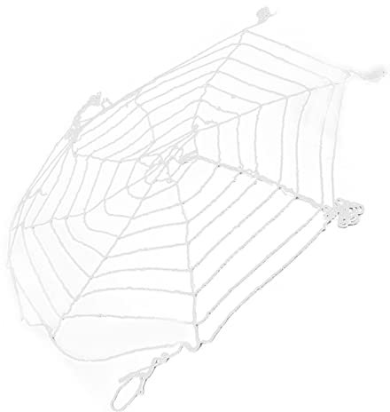 Cocoarm Weißes Spinnennetz, 3,6 M, Perfekte Halloween-Dekoration, Baumwollmaterial, Wiederverwendbar, Partyhof für Drinnen und Draußen