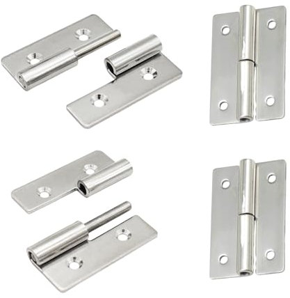 Orssmigs 8pcs Charniere Porte Placard Petit Charnières Gond Porte Charniere Inox 30 * 40mm Paumelle Porte en Acier Inoxydable Amovibles pour Fenêtre, Armoires, Boîtes en Bois, Porte de Garde-Robe