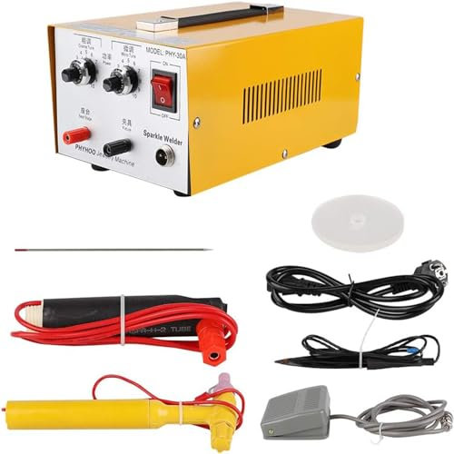 JJENXYYDS 200W 30A Jewelry Welder Electric Pulse Spot Welding Machine with Handle, Adjustable Output Power Tool Gold Silver Jewelry Spot Welding Tool