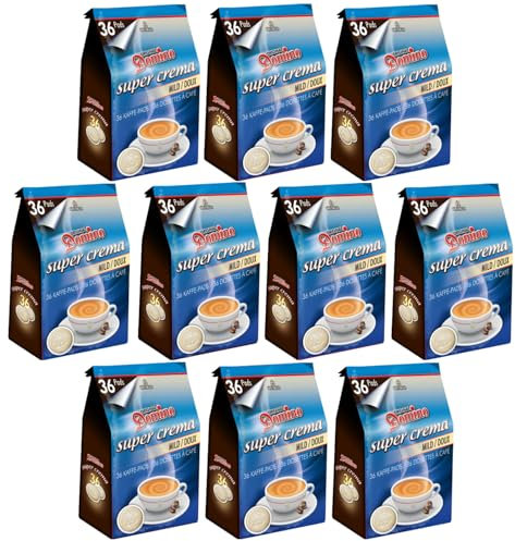 DOMINO Doux | Lot de 10x36 dosettes de café | Dosettes compatibles Senséo