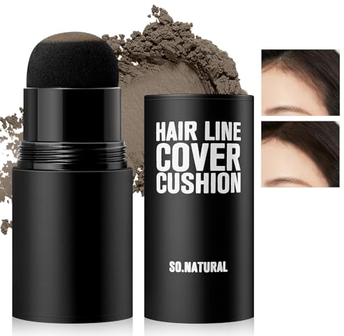 Boobeen Haaransatz Schatten Concealer Stick, Haarwurzel Touch Up Pulver mit Schwamm, Instant Cover up Haar Pulver für Thinning Grey