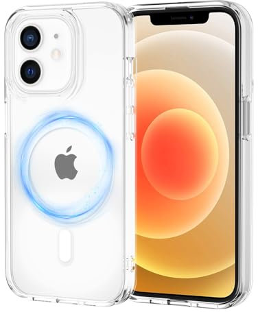 XTCASE Hülle für iPhone 12/12 Pro Magnetisch kompatibel mit Magsafe, Transparent Handyhülle für iPhone 12/12 Pro Durchsichtige PC Rückseite + TPU Bumper - Crystal Clear