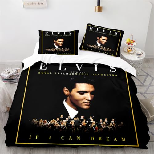 Enfunt-Home Musik Bettwäsche Set 3D Muster Weiche Microfaser Bettwäsche Mit Reißverschluss Und 80x80cm Kissenbezüge (02,135X200cm/80x80cm*1)