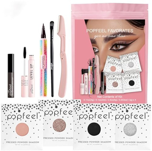 Dynaeuty All in One Make Up Set, Professionelles Make-up Sets, komplettes Starter-Kosmetik-Set, mit Lidschatten, Mascara, Eyeliner-Stift, Pinsel, Für Frauen Mädchen (02)