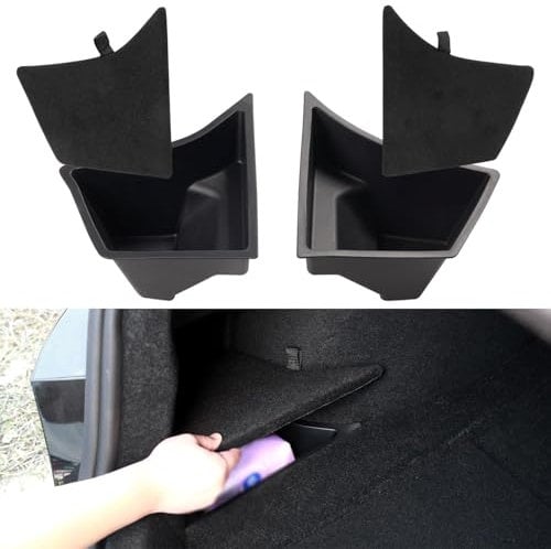 7ffeiLL Rear Trunk Organizer for Tesla Model 3 Highland 2024 Storage Bins with Lids Tesla Interior Accessories