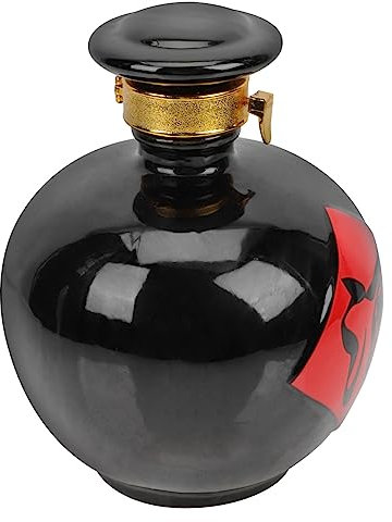 PAMINGONO Barattolo Di Vino Sigillato Da Cantina Vasi Con Gemme Vintage Bottiglia Di Vino Giapponese Vino Da Caraffa Decanter Antico Tradizionale Bottiglie Di Whisky Pentola Black Ceramica