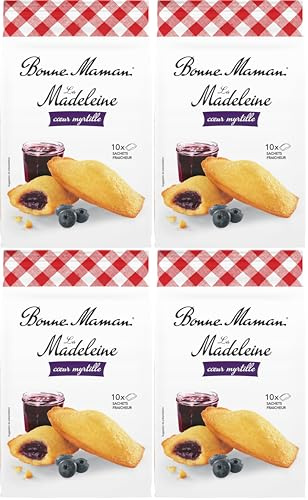 Bonne Maman Madeleines au Bon Cœur de Myrtille, 300g (L'emballage peut varier) (Lot de 4)