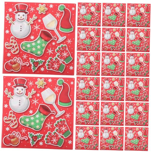 KOMBIUDA 1 Beutel Weihnachtsservietten Einweg-weihnachtspapierservietten Weihnachts-cocktailservietten Weihnachtstischdekoration